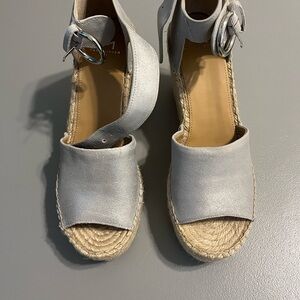 Marc Fisher Silver Espadrille Sandals
